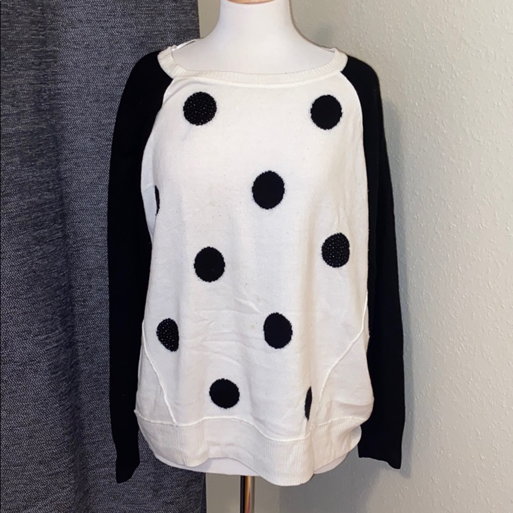 Women’s White Black Apt. 9 Long Sleeves Sweater XL